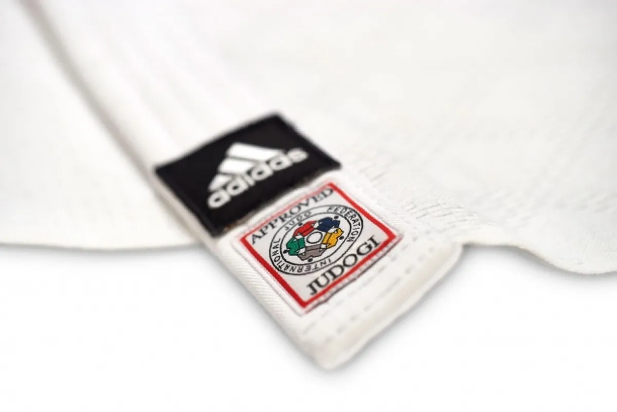Judo suit adidas Champion II IJF white with black shoulder stripes