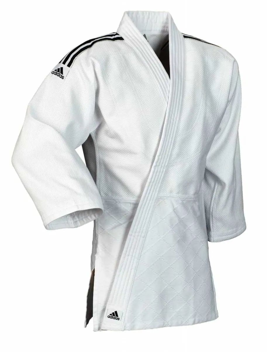 Judo suit adidas Training J500 white with black shoulder stripes