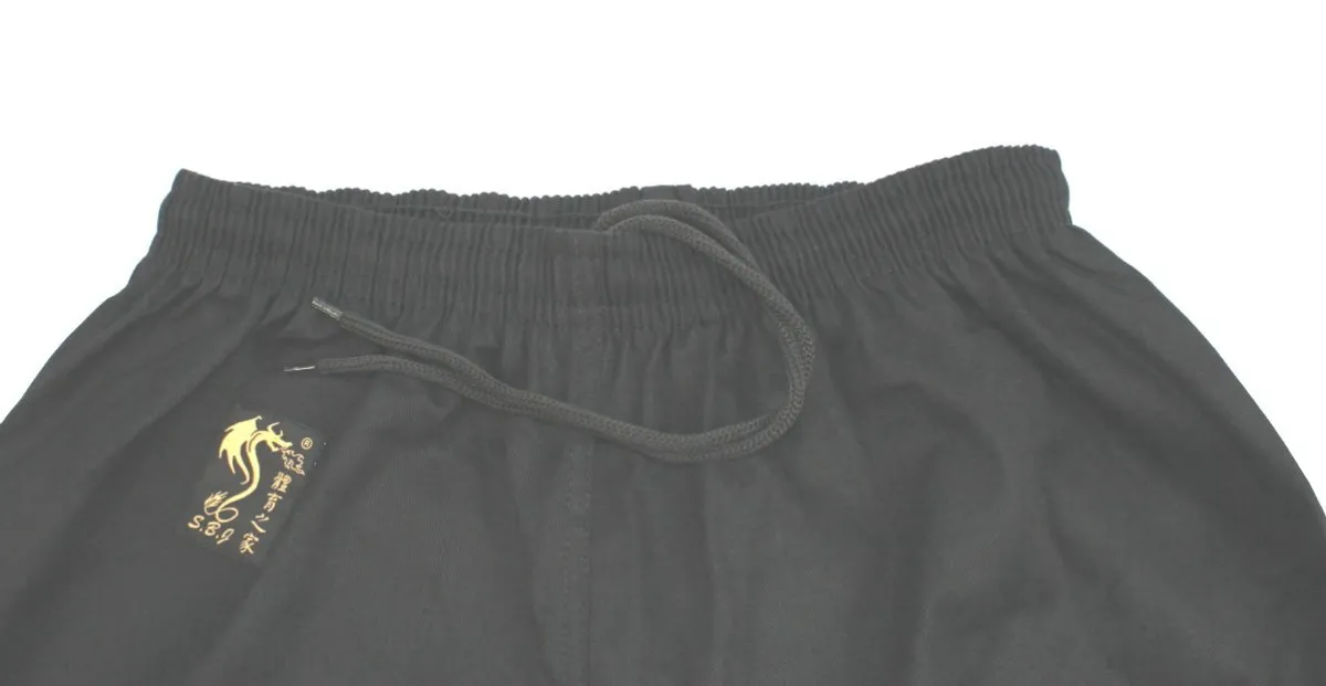 Black cotton trousers with cuffs