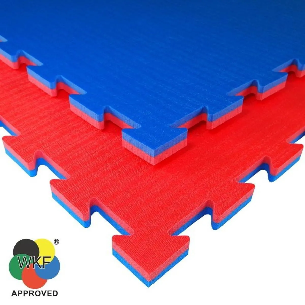 Colchoneta puzzle kárate homologada WKF rojo/azul Tatamix 100x100 x 2cm