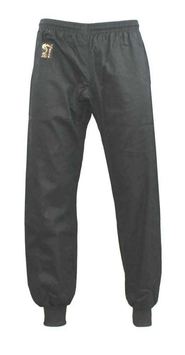 Pantalon noir en coton avec ceinture