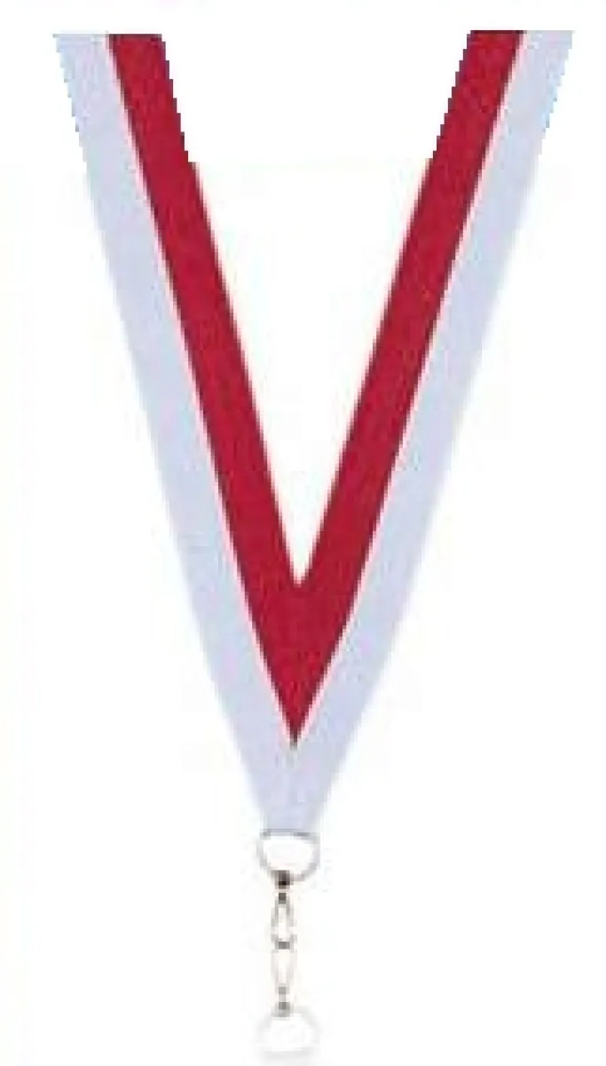 Medallas cinta roja y blanca