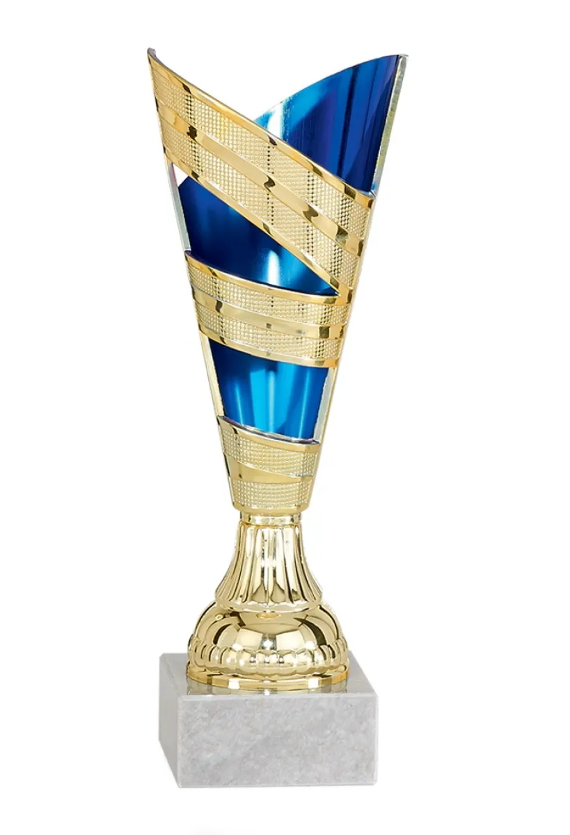 Pokal gold/blau aus Kunststoff