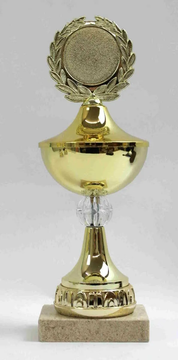 Pokal gold mit Lorbeerkranz 30 cm