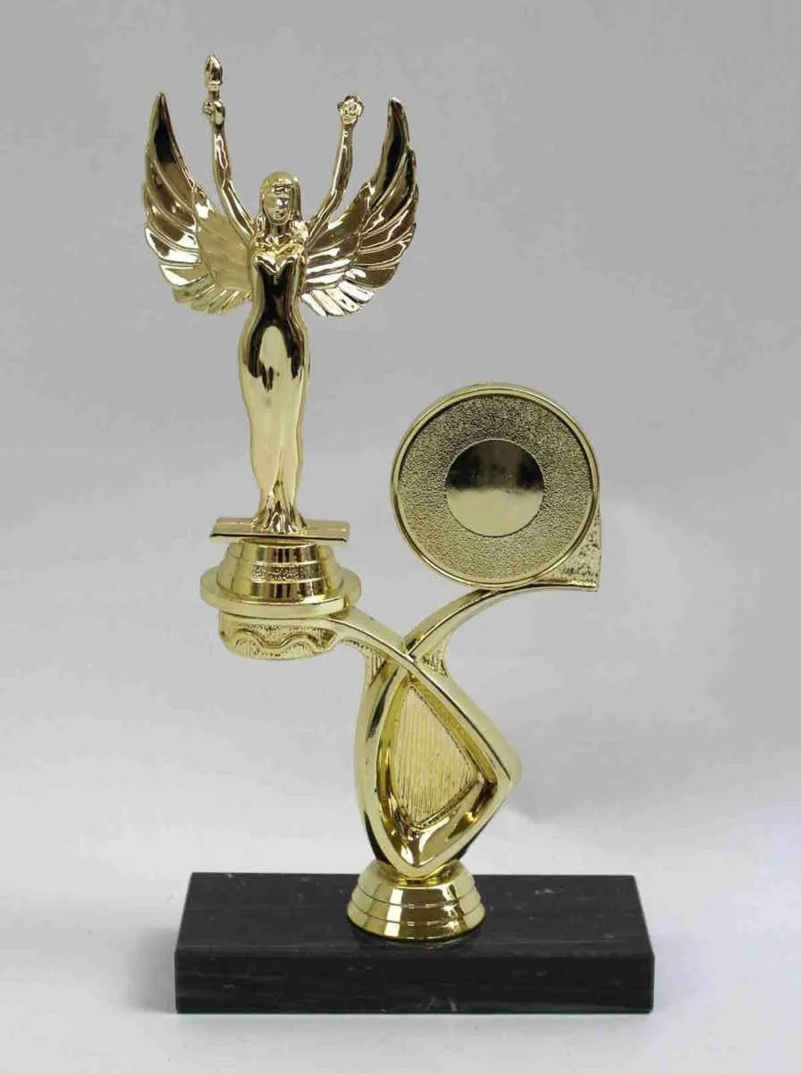 Pokal gold/grau mit Engel / Medaille 25 cm