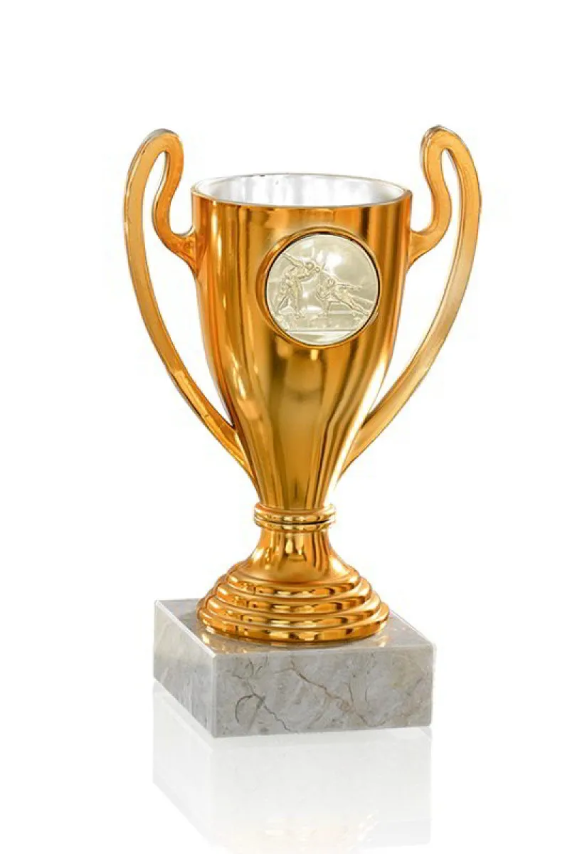 Pokal bronze mit Marmorsockel