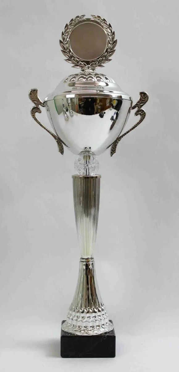 Pokal silber mit Lorbeerkranz 46 cm