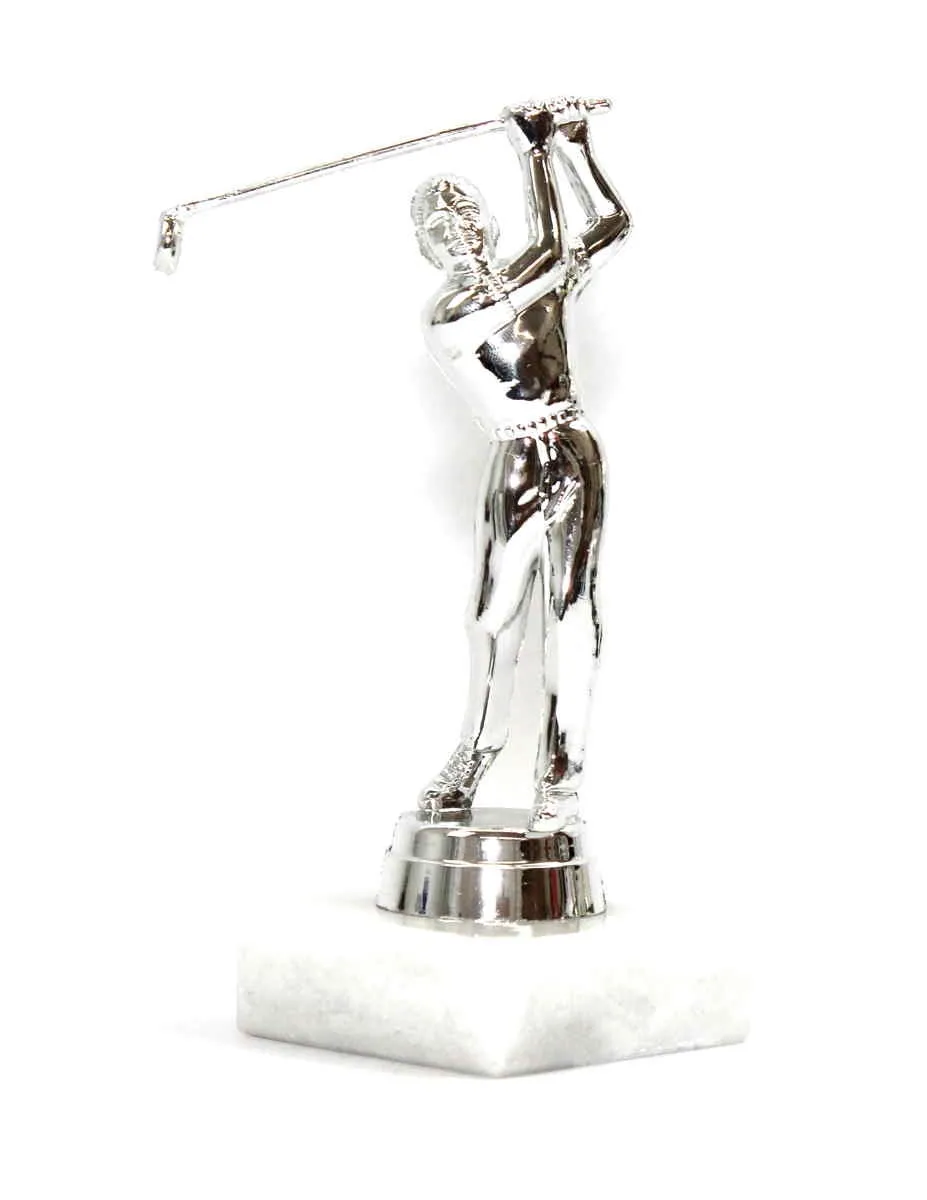 Figurine de trophee Golf hommes 14 cm argent