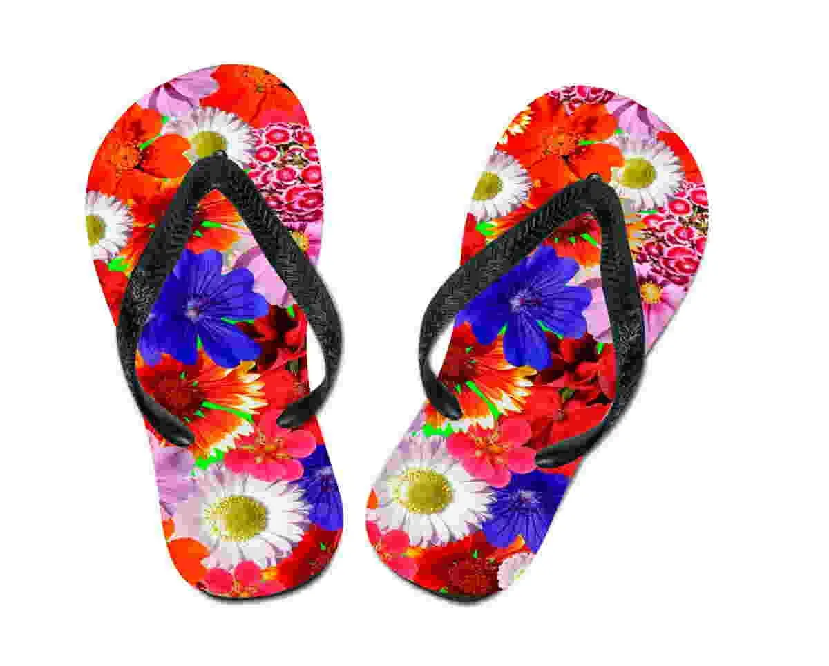 Flip flops flowers colourful