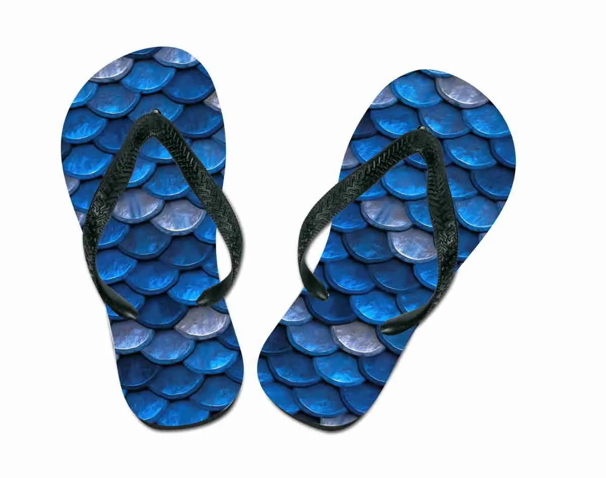 Flip Flops Schuppen blau