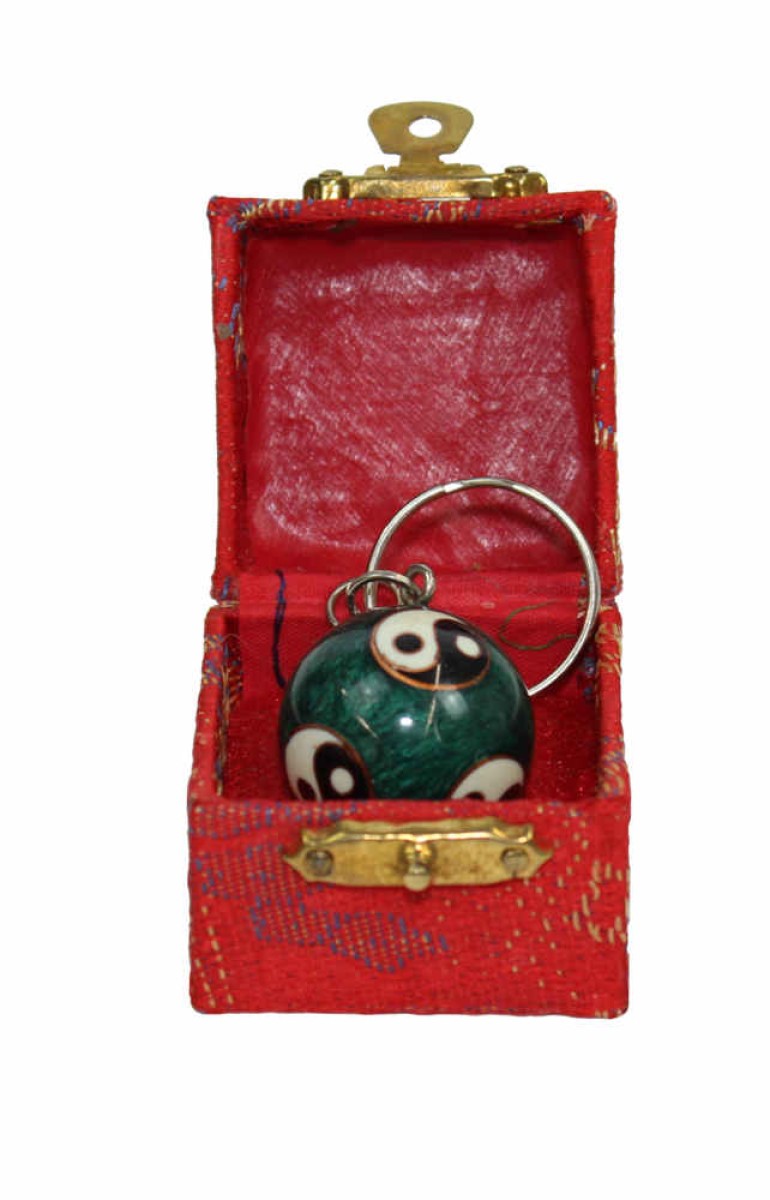 Qi-Gong Klangkugel als Schlüsselanhänger Motive  Yin-Yang,