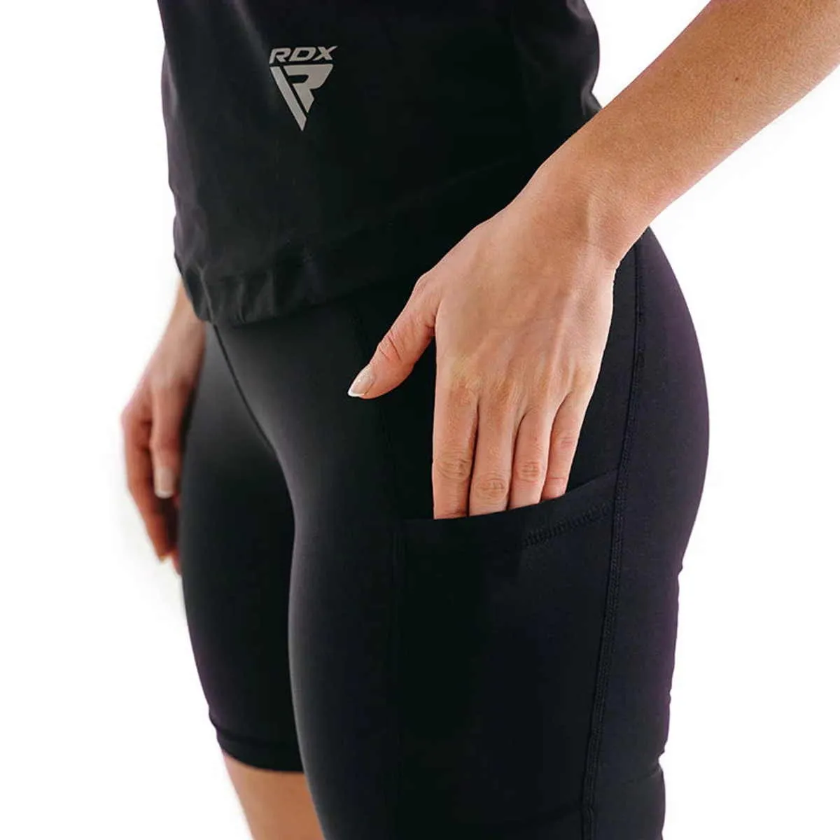 Short de sudation pour femmes W1 Noir RDX Pantalon de sauna