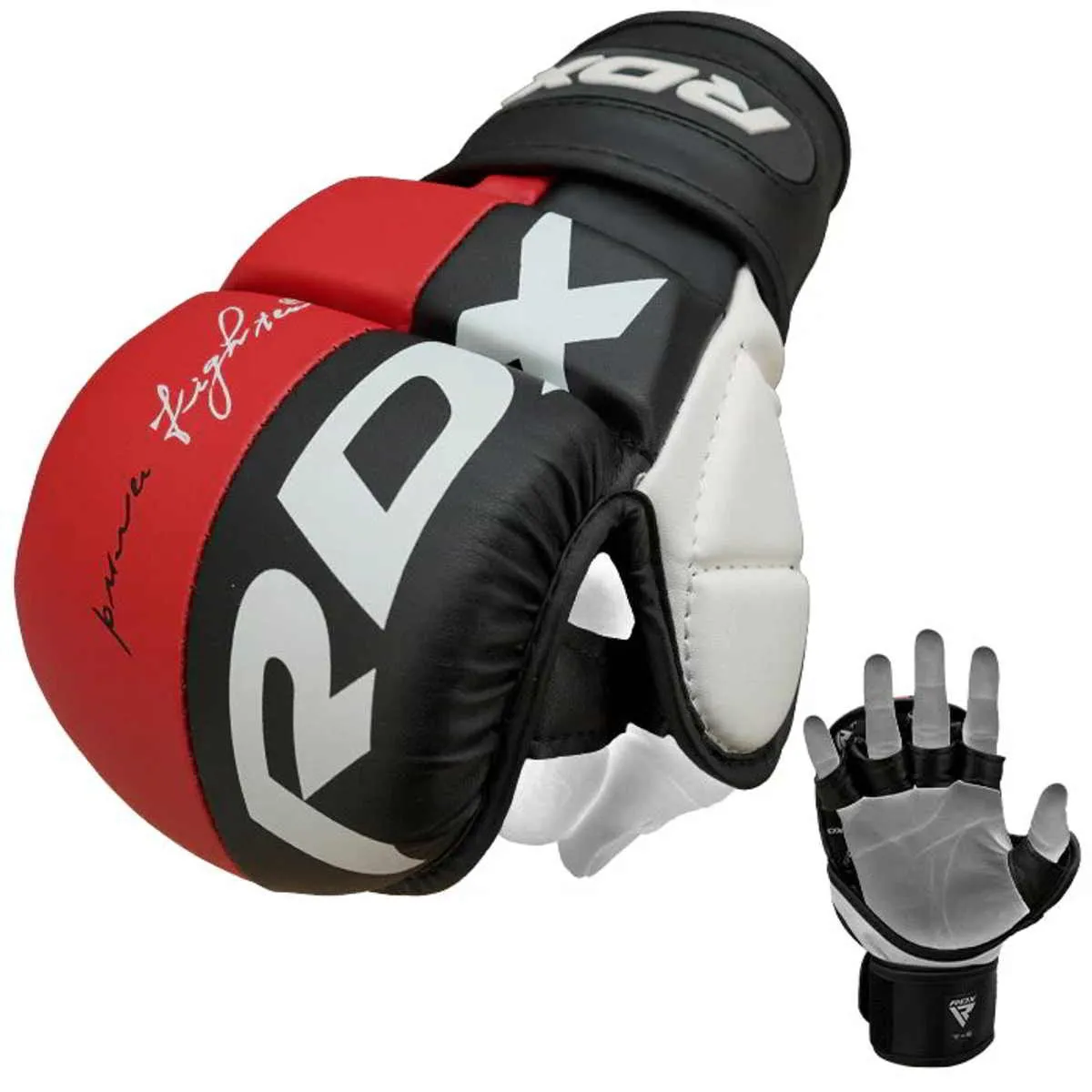 Gants MMA Sparring cuir synthétique rouge 7oz RDX T6