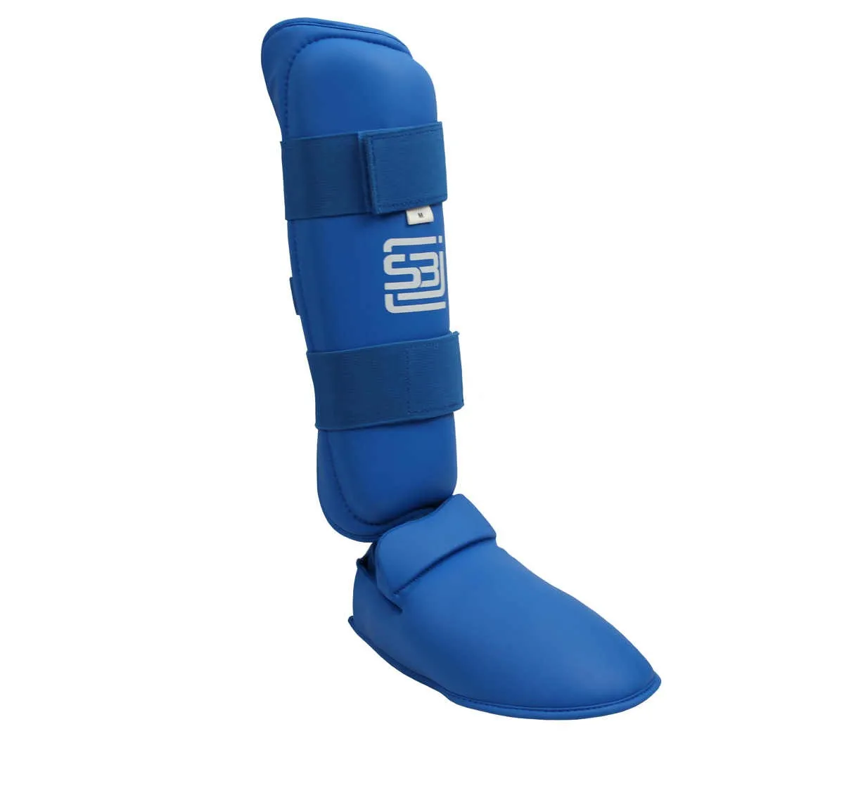 Shin guard instep protection blue for karate and kickboxing