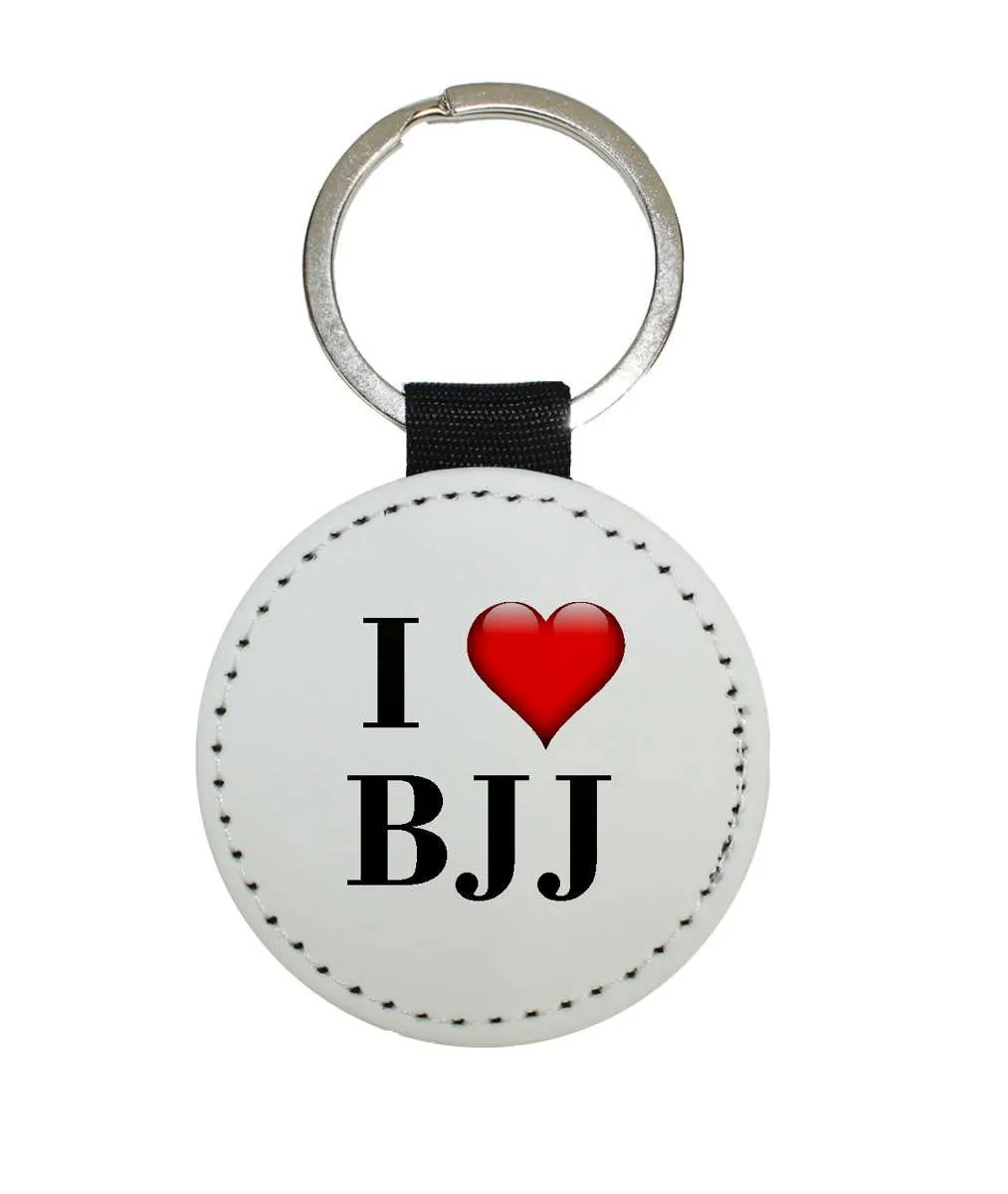 Key rings in different colors motif I Love BJJ