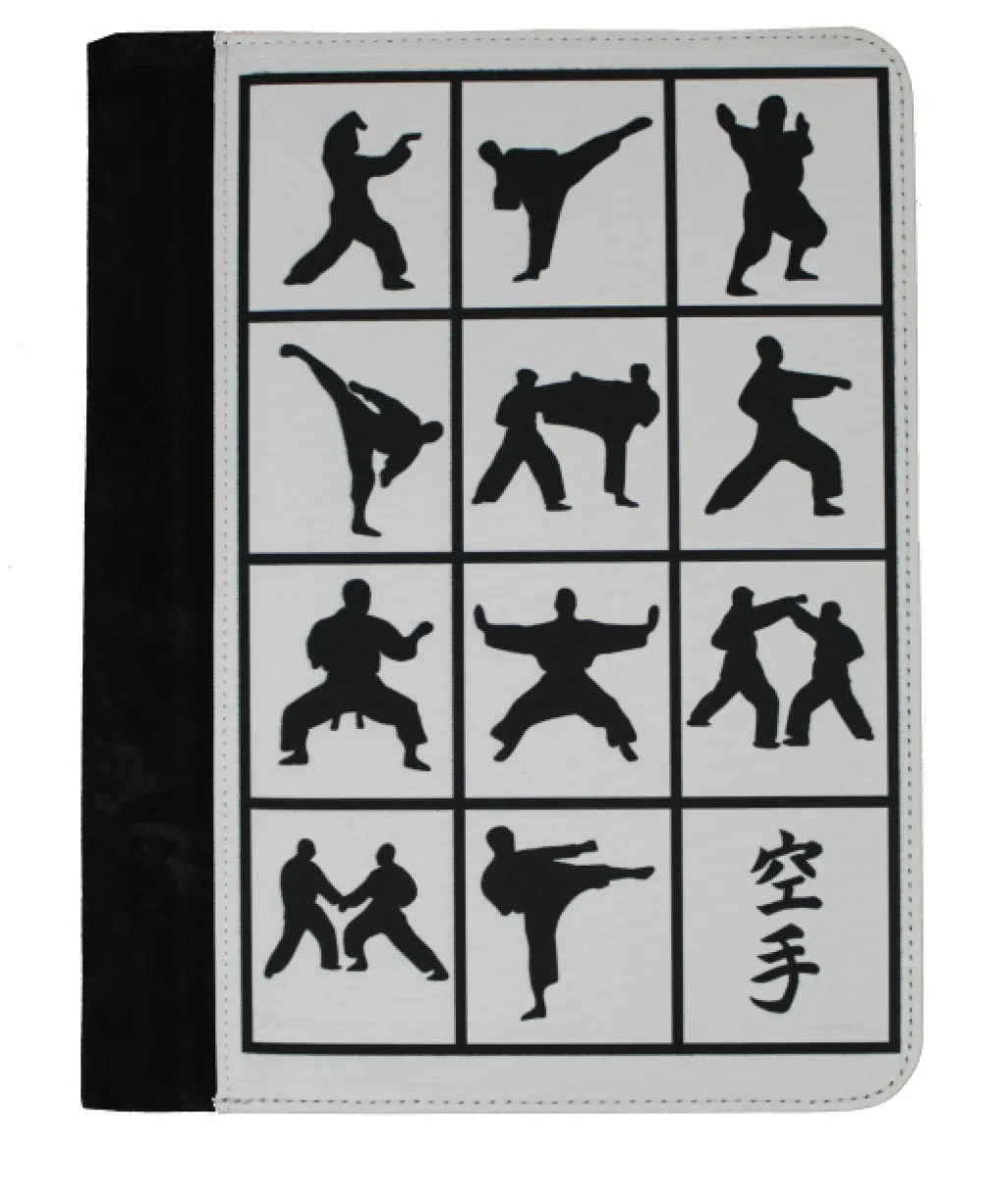 Writing pad with karate motifs