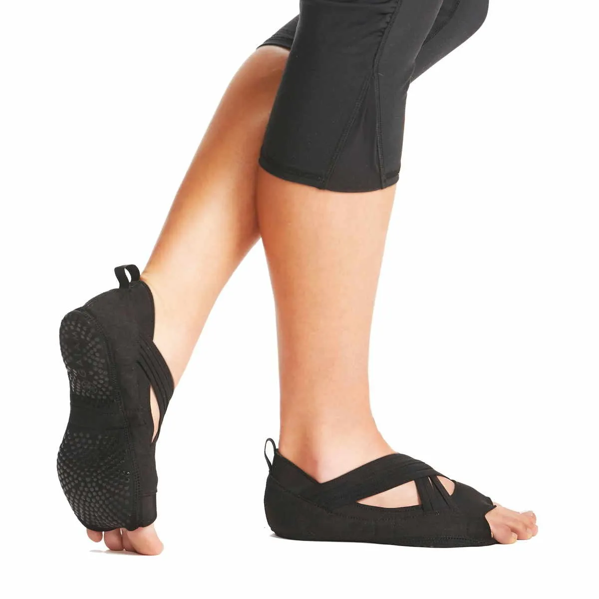 Calcetines de yoga antideslizantes GAIAM en diseño de zapato negro