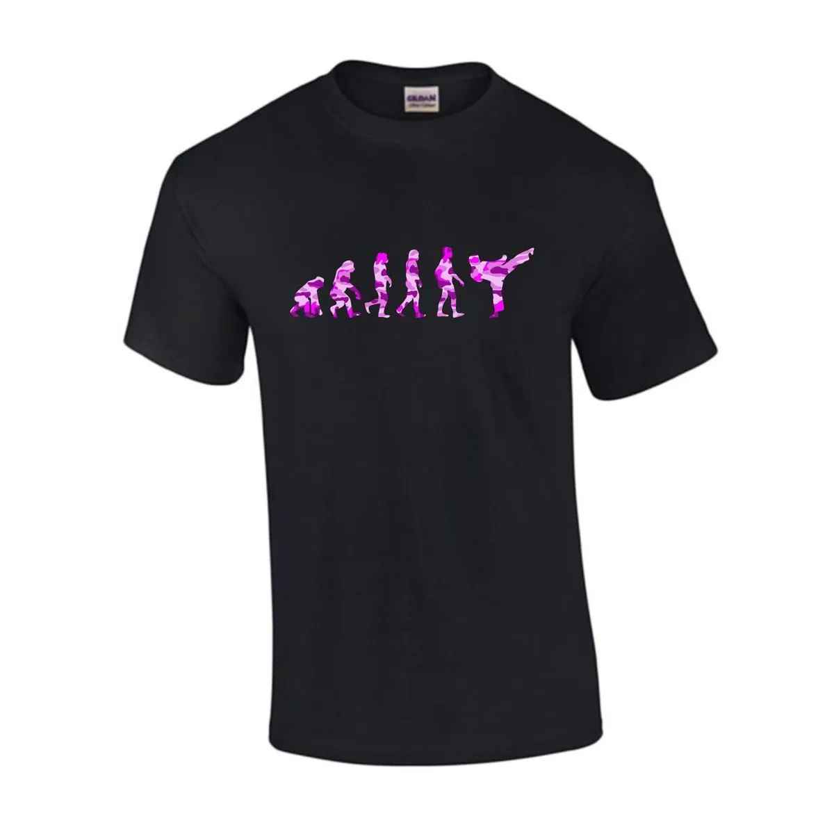 Camiseta negra Evolution Kick Camuflaje rosa