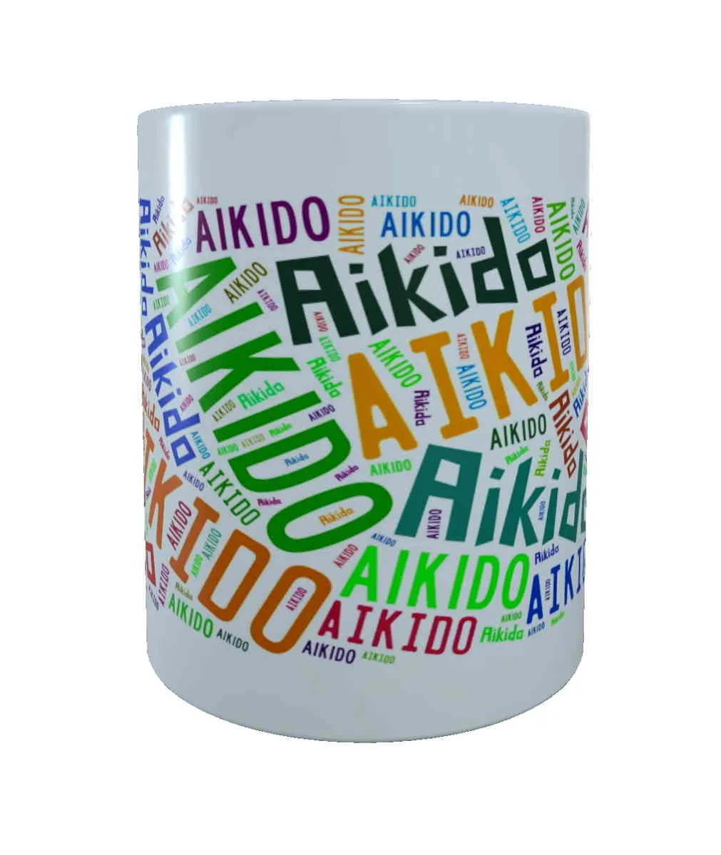 cup white printed with Aikido colourful
