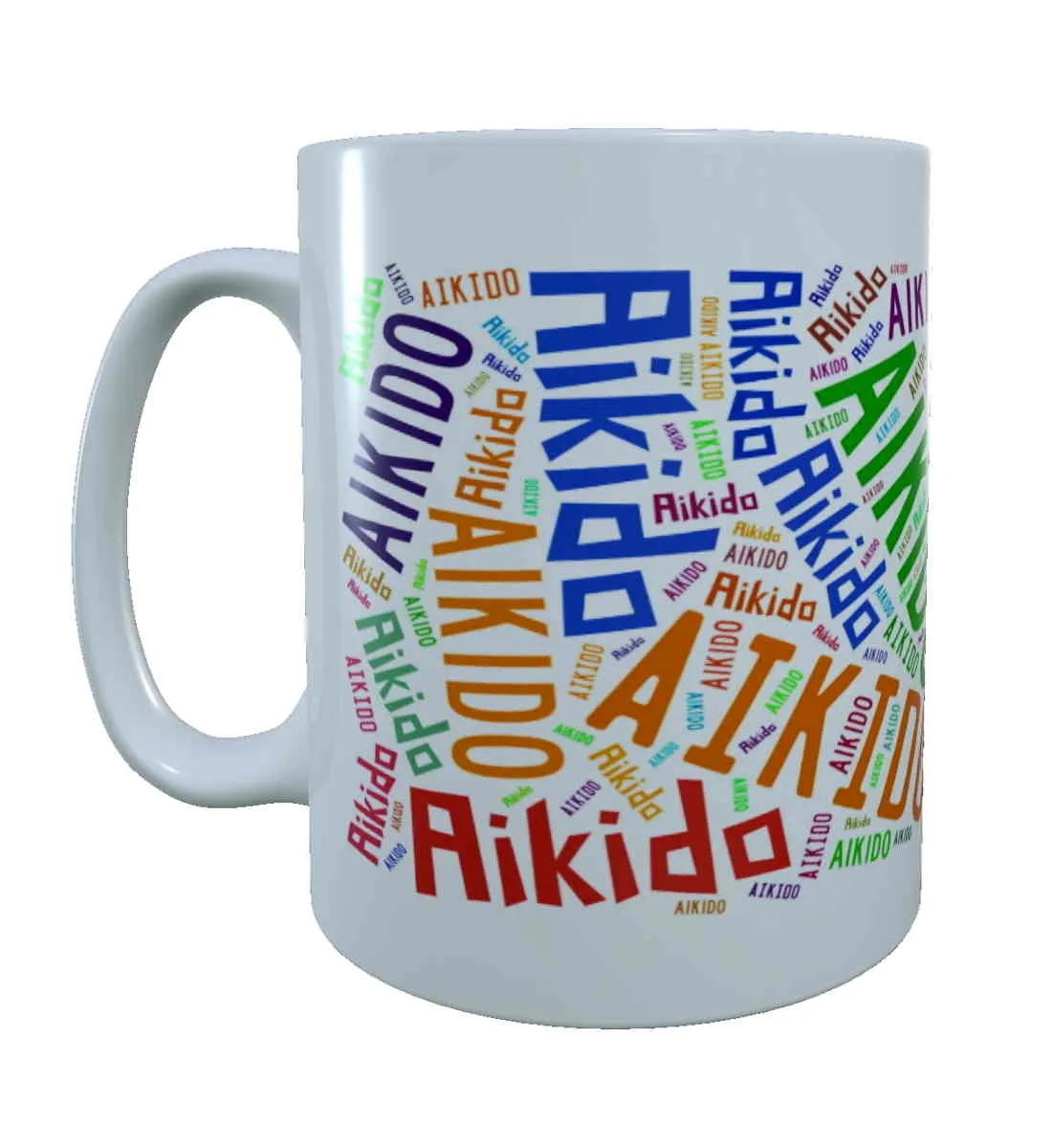 cup white printed with Aikido colourful