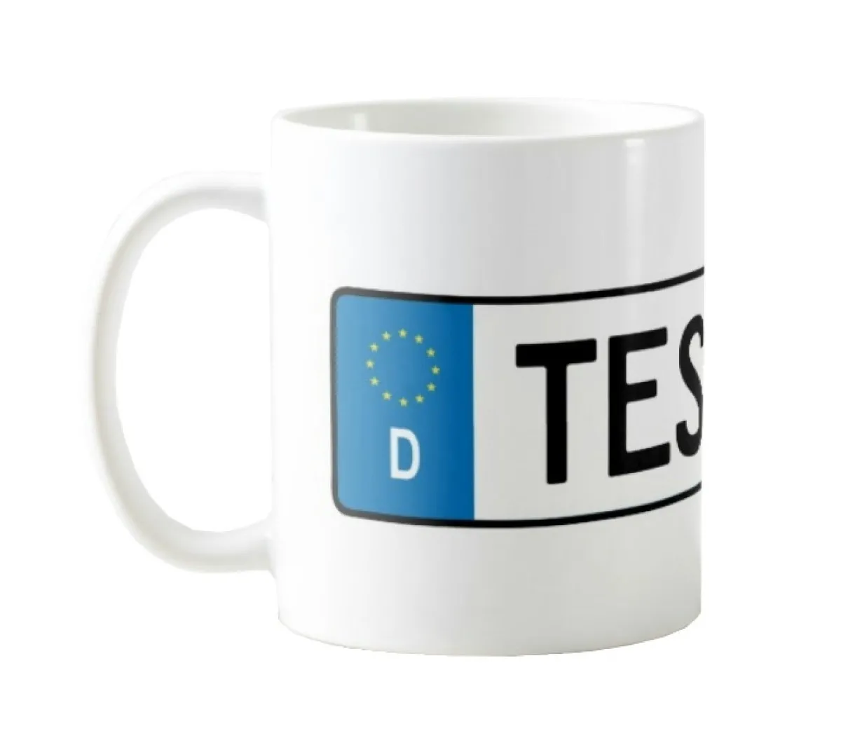 Mug with car licence plate number