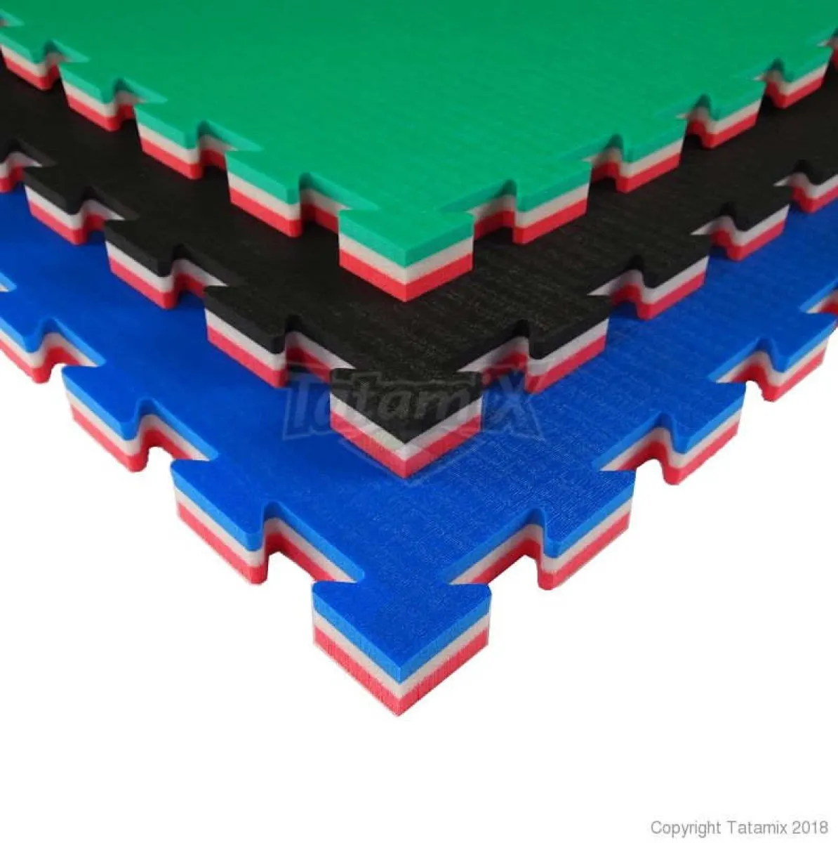 Tapis Tatami J30L vert/blanc/rouge 100 cm x 100 cm x 3 cm