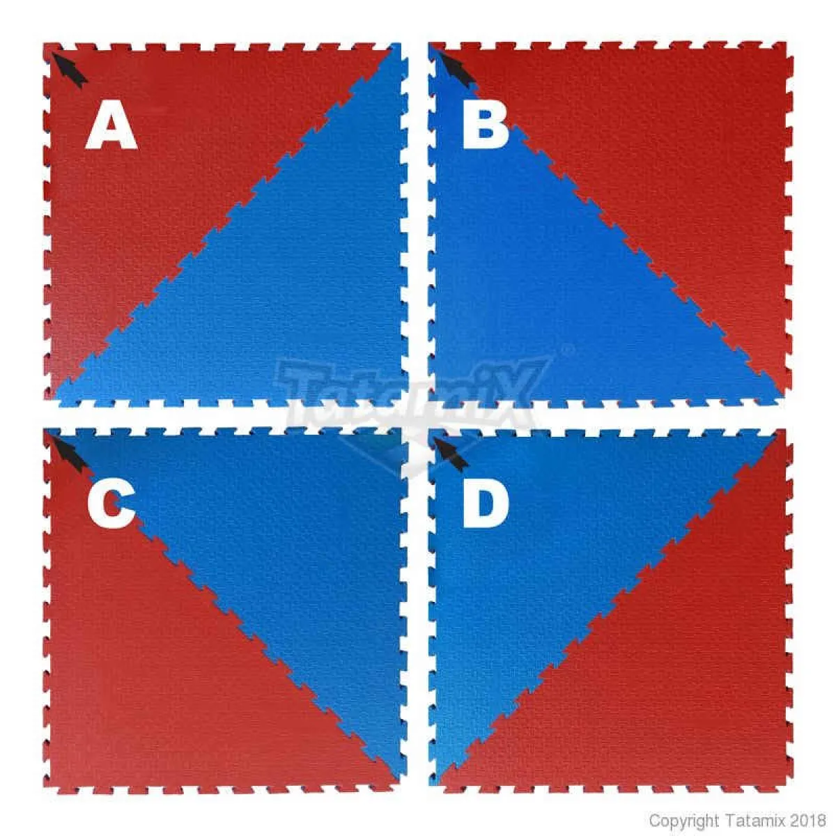 Taekwondo mat red/blue octagon