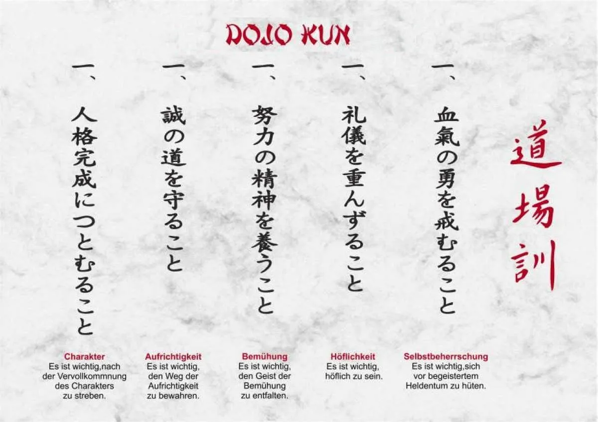 Dojo Kun DIN-A4 grau