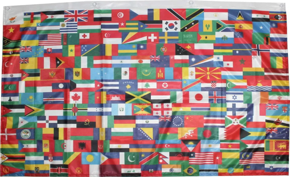 Länder der Welt Flagge mit 198 Nationen