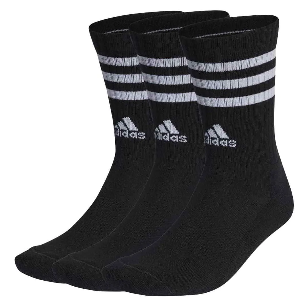adidas Socken 3-Streifen Cushioned Crew Socken, schwarz/ weiß