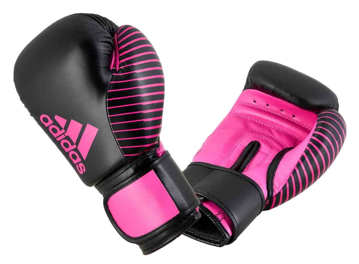 Guantes de boxeo adidas Competition Leather negro|rosa 10 OZ