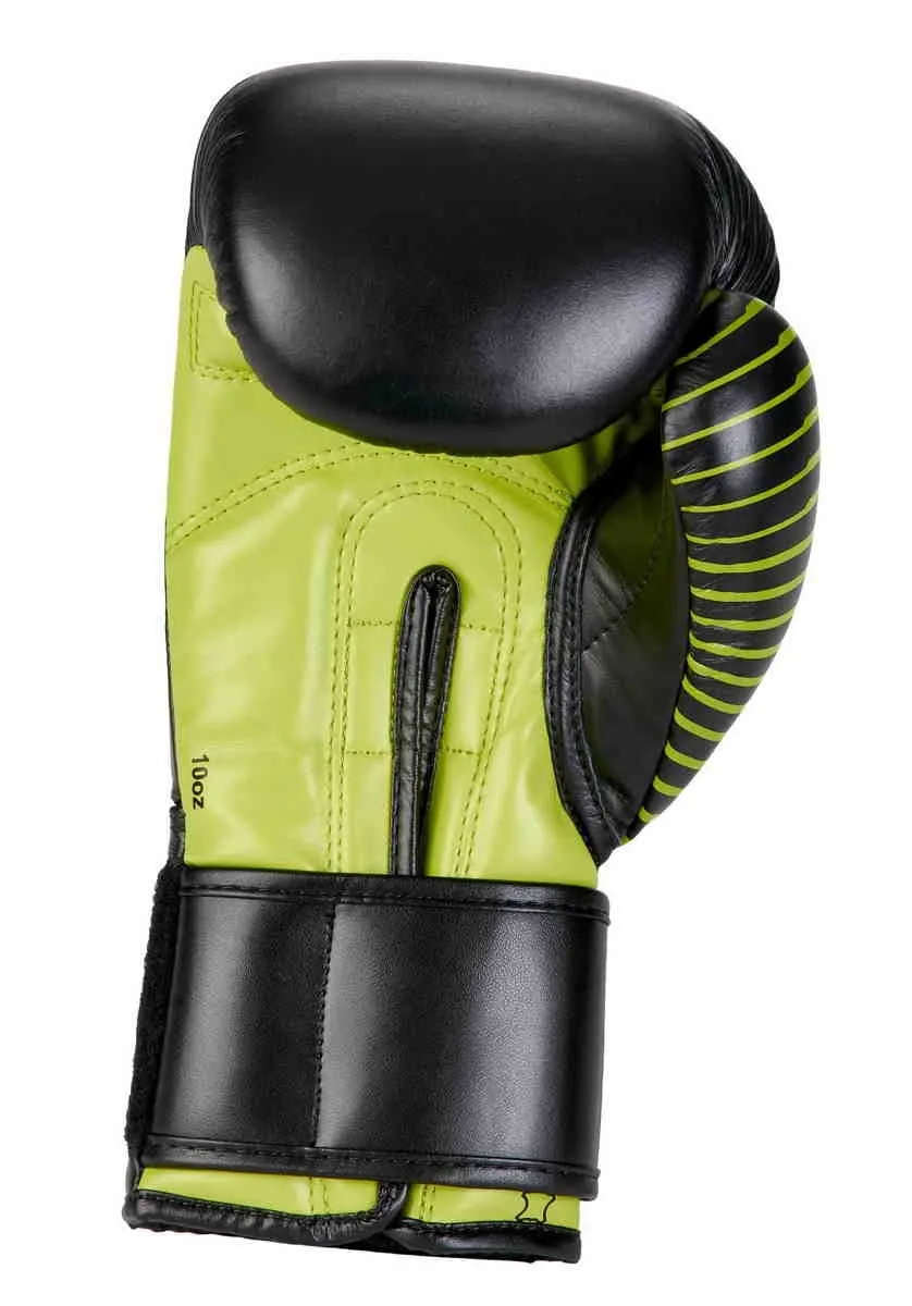 Gants de boxe adidas Competition cuir noir|noir vert 10 OZ
