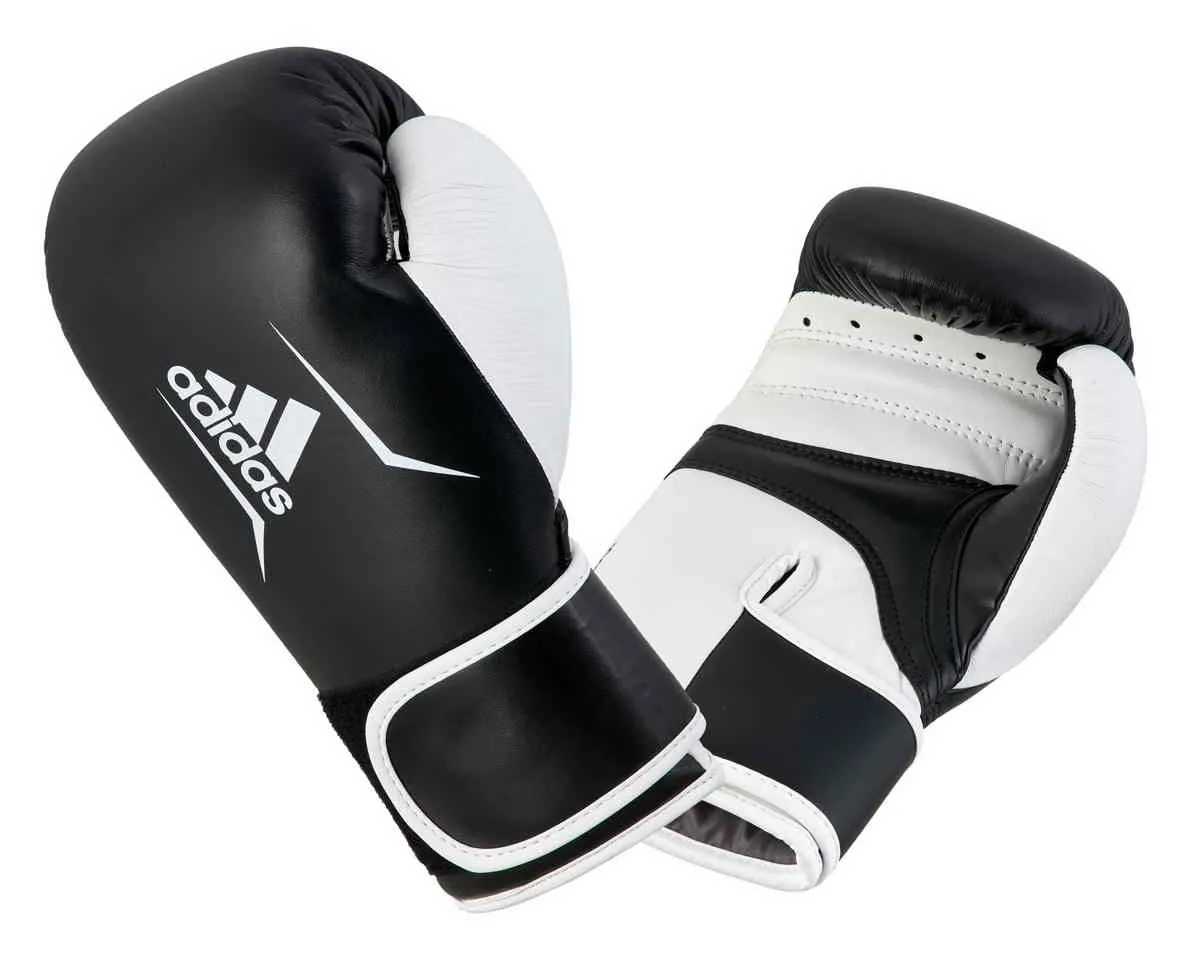 Guante de boxeo adidas Speed 165 cuero negro|blanco 10 OZ