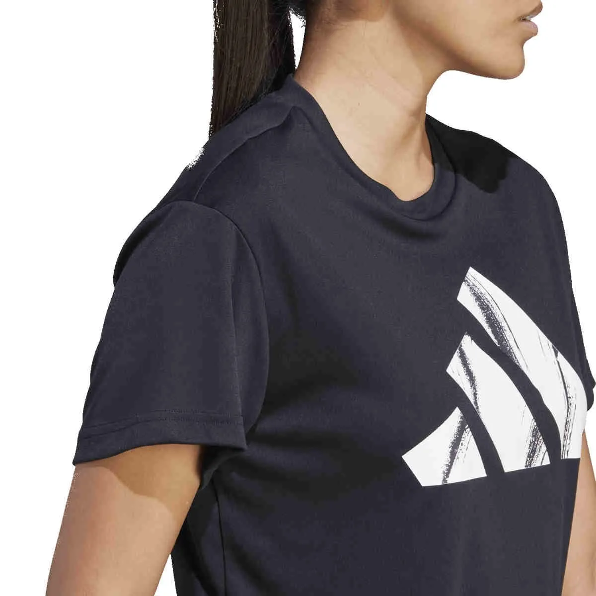 adidas Damen Run It Brand Love T-Shirt, schwarz