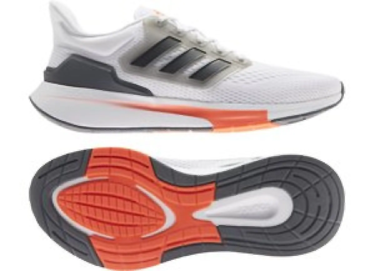 adidas EQ21 Run blanco/negro/gris/naranja neón