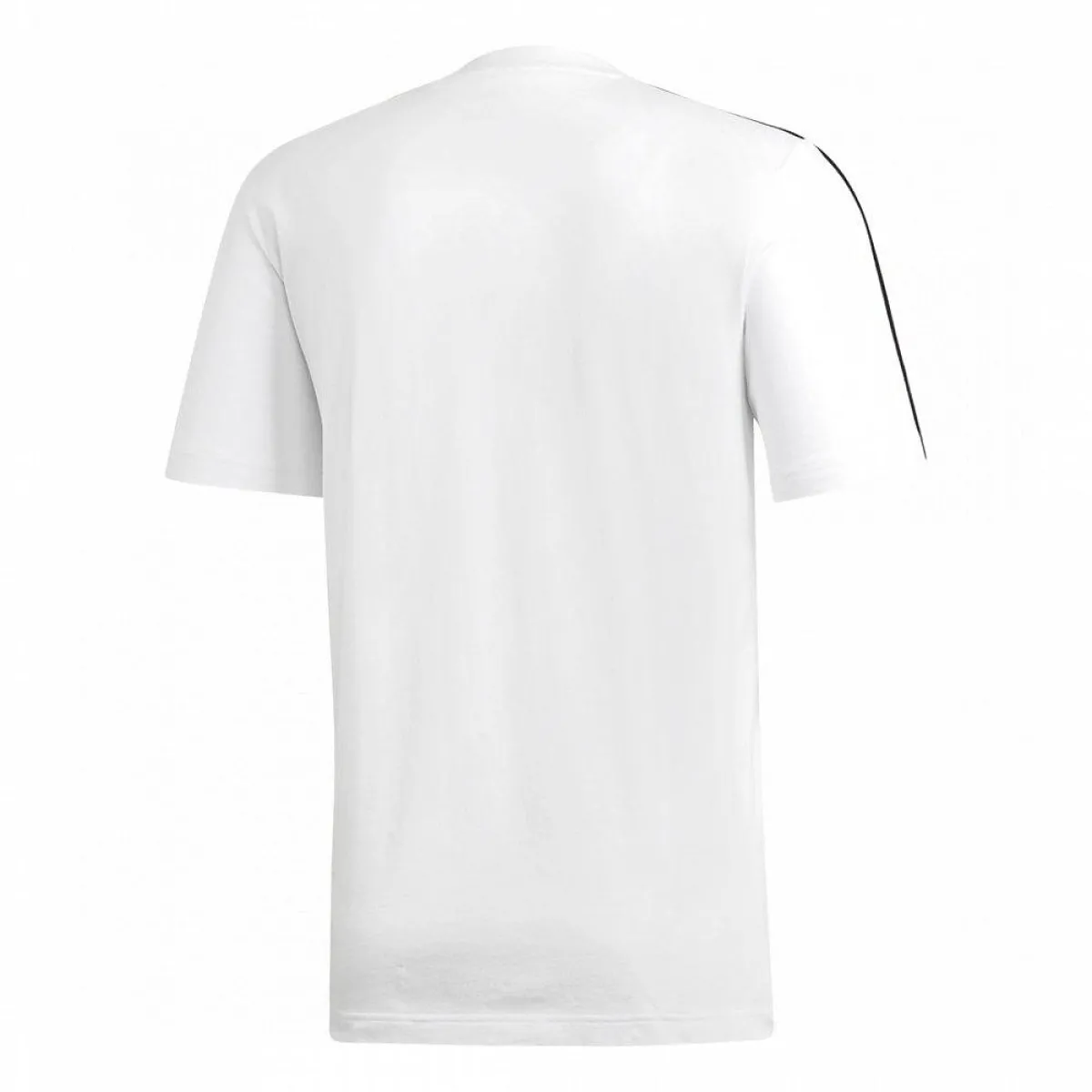 adidas T-Shirt weiß mit schwarzen Schulterstreifen Rückseite