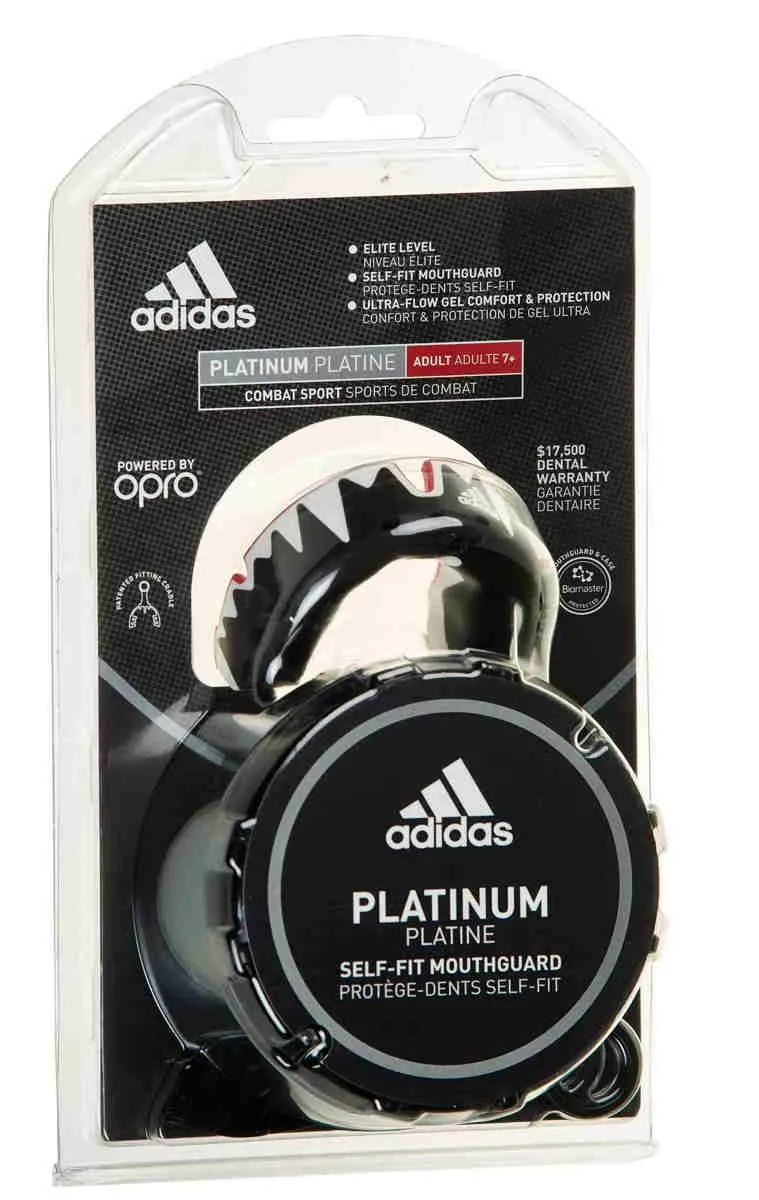 adidas Zahnschutz Opro Platinum rot/schwarz/weiß Verpackung