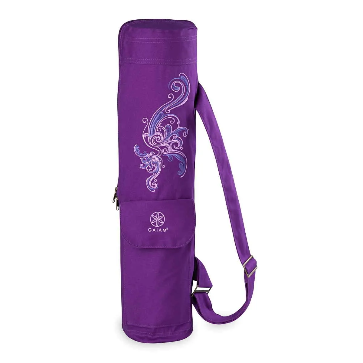 GAIAM bolsa para esterilla de yoga púrpura con estampado