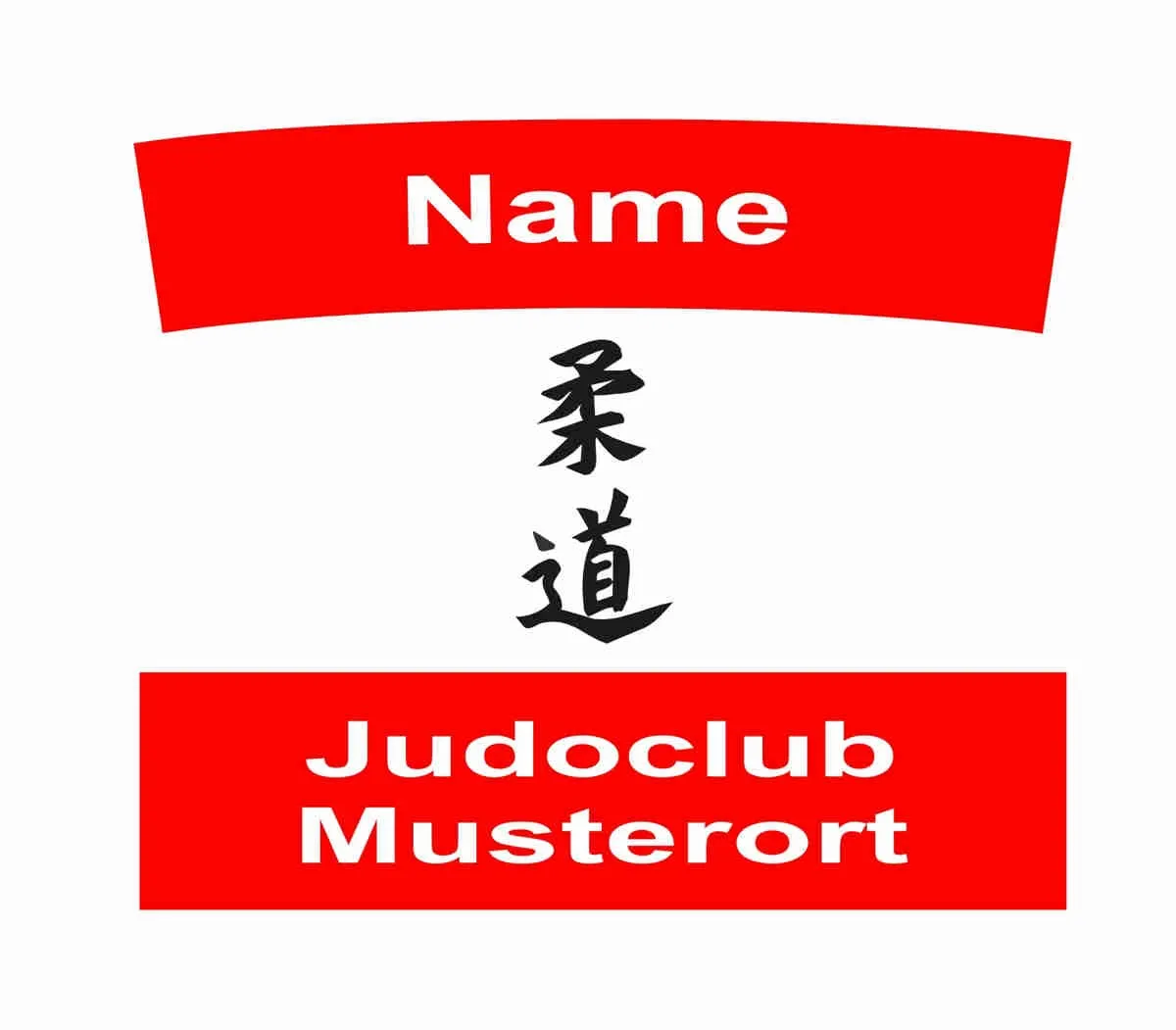 Judoanzug Rückenschild mit Logo Farbe rot Austria Österreich