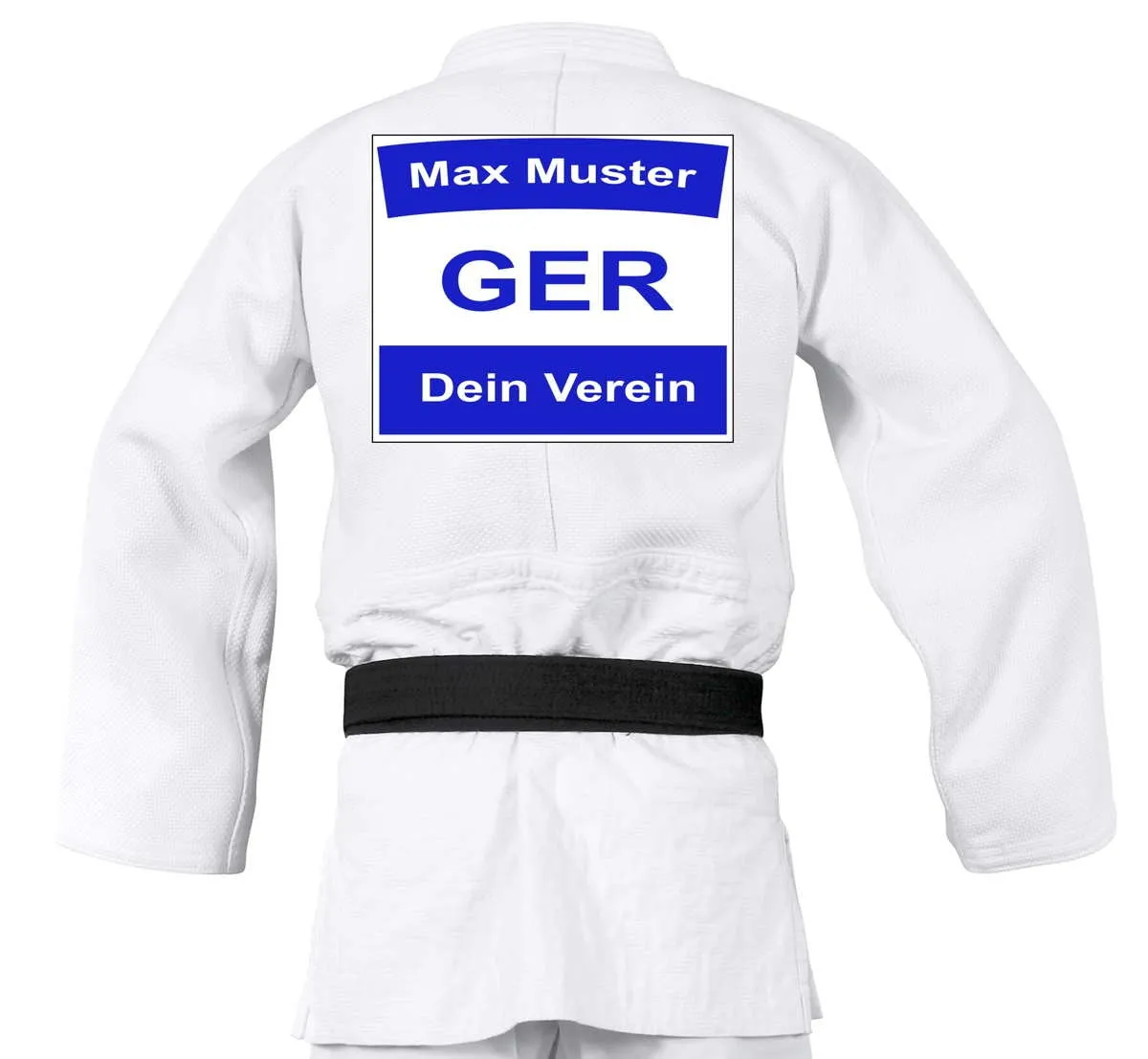 Etiqueta trasera del traje de judo