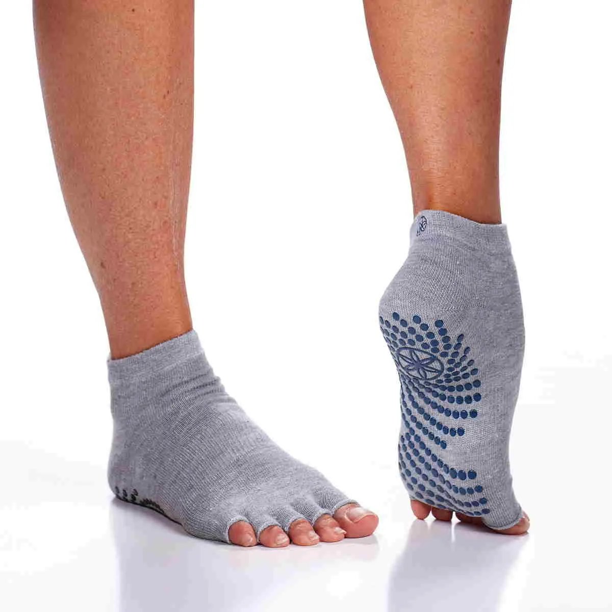 GAIAM chaussettes de yoga antidérapantes gris pack de 2