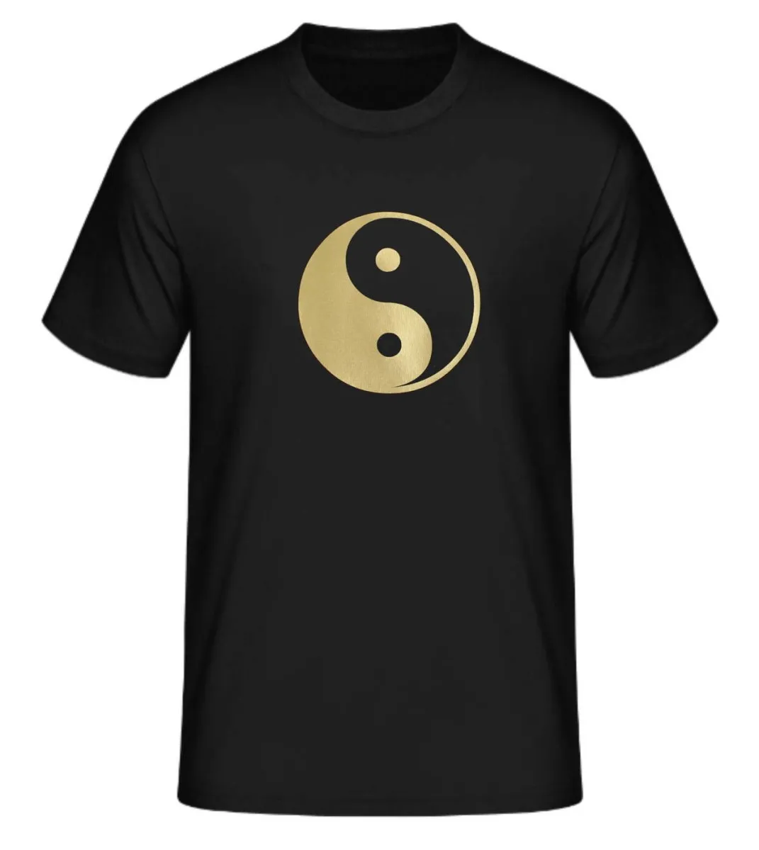 T-Shirt Ying Yang - Tai Chi avec grande impression sur la poitrine | Symbole Yin Yang or