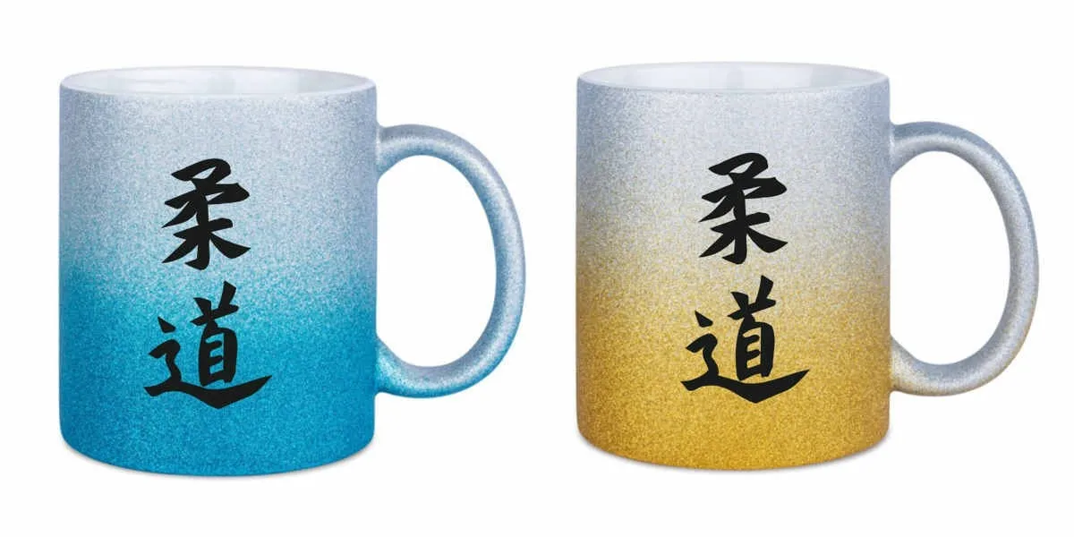 Judo mug glitter colour gradient