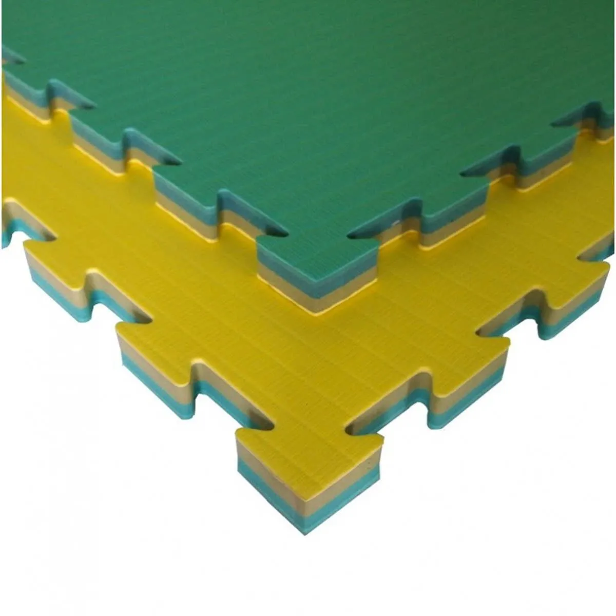 Kampfsportmatte Tatami TJ25X gelb/grün 100 cm x 100 cm x 2,5 cm