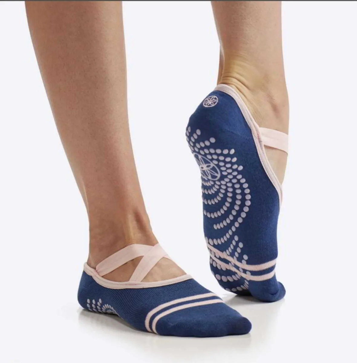Chaussettes de yoga antiderapantes bleu Grippy | chaussettes de yoga antiderapantes