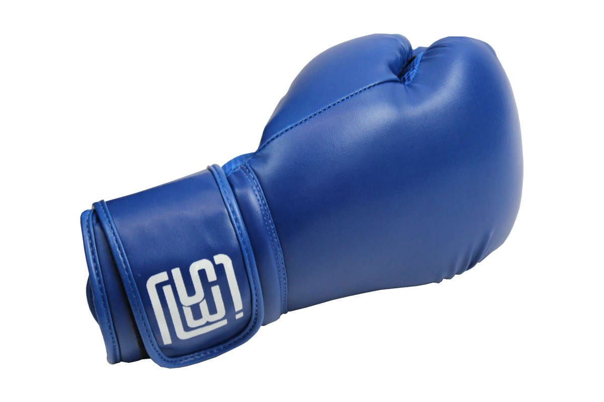 Klettverschluss Boxhandschuhe Kunstleder blau mit