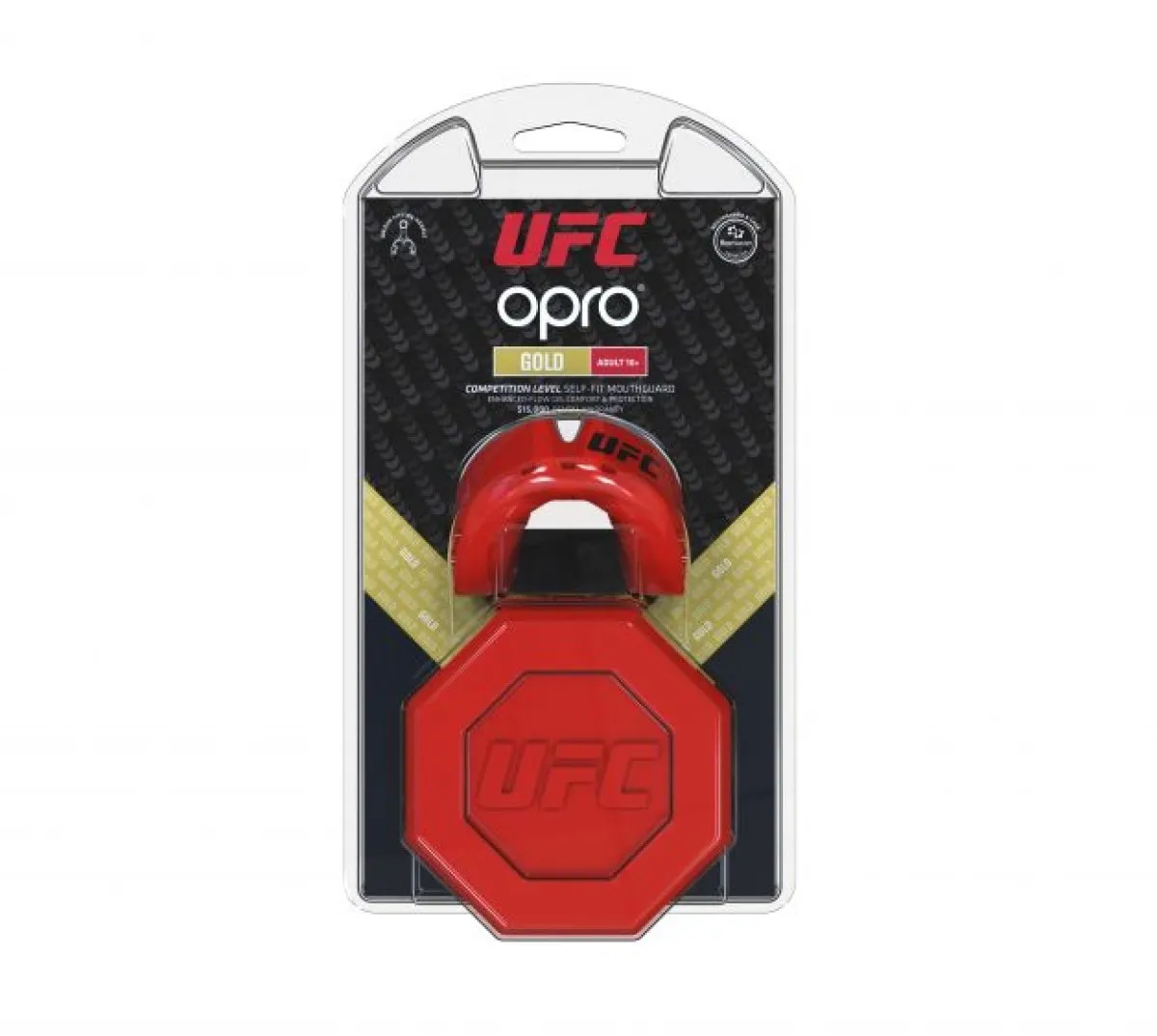 OPRO mouthguard UFC Gold - red/silver, Senior