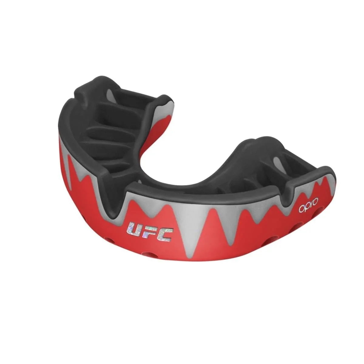 OPRO "UFC" protector bucal Platino rojo/plata/negro