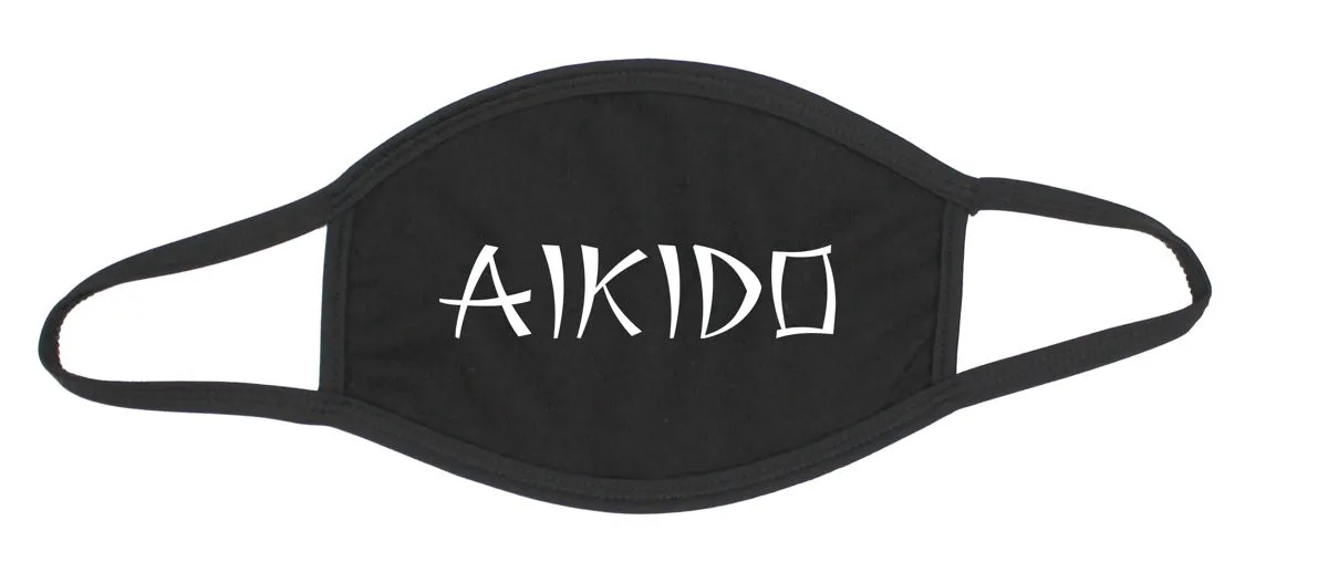 Mund-Nase-Maske Baumwolle schwarz Aikido