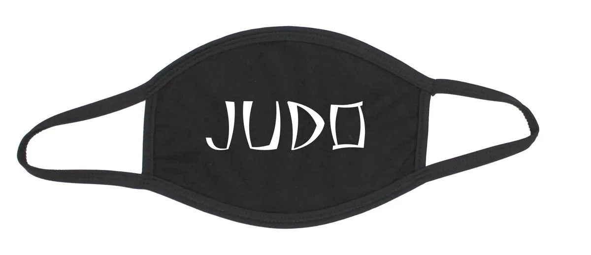 Mund-Nase-Maske Baumwolle schwarz Judo